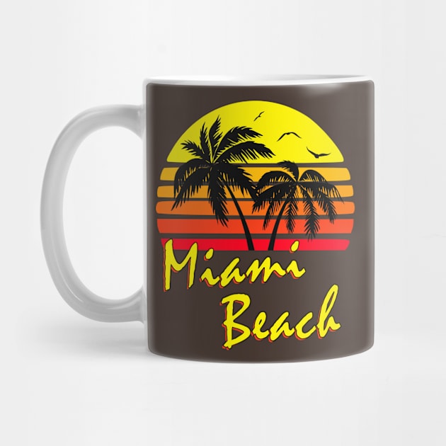 Miami Beach Retro Sunset by Nerd_art